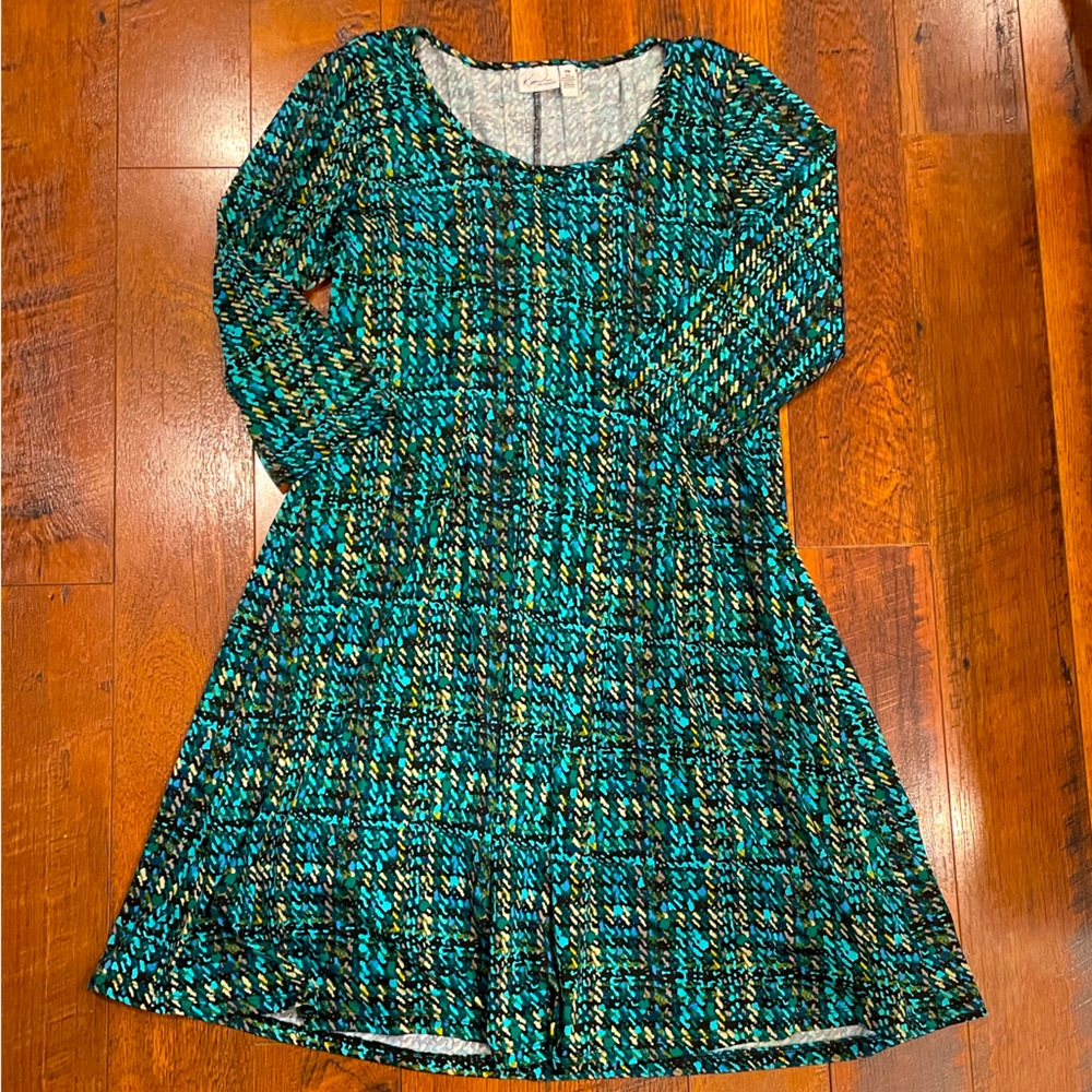 Like New Kim Rodger’s Teal Plaid Dress 👗